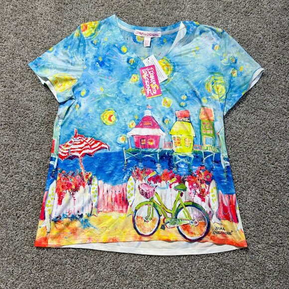 Leoma Lovegrove Women's Large Happyplace Graphic Print T-Shirt NWT - Picture 2 of 8